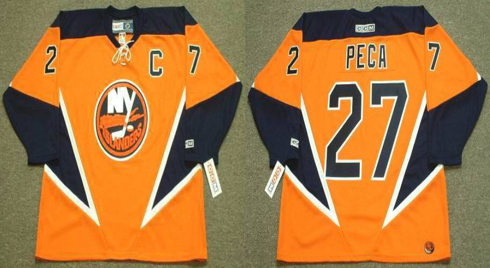 2019 Men New York Islanders #27 Peca orange CCM NHL jersey